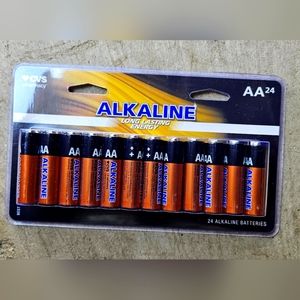 24 AA Alkaline Long Lasting Energy Batteries By CVS Brand New
